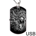 Lion Furious Abstract Desing Furious Dog Tag USB Flash (Two Sides) Back