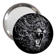 Lion Furious Abstract Desing Furious 3  Handbag Mirrors by Jancukart