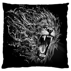 Lion Furious Abstract Desing Furious Standard Premium Plush Fleece Cushion Case (two Sides)