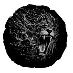 Lion Furious Abstract Desing Furious Large 18  Premium Flano Round Cushions Front