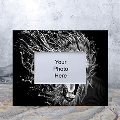 Lion Furious Abstract Desing Furious White Tabletop Photo Frame 4 x6  by Jancukart