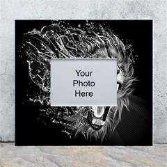 Lion Furious Abstract Desing Furious White Wall Photo Frame 5  X 7 