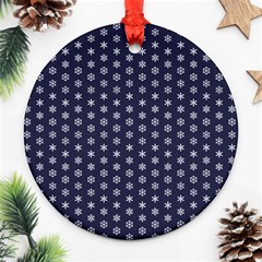 Snowflakes Abstract Snowflake Abstract Pattern Round Ornament (two Sides)