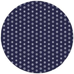 Snowflakes Abstract Snowflake Abstract Pattern Wooden Puzzle Round by Jancukart