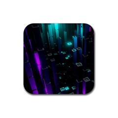 Abstract Building City 3d Rubber Coaster (square)