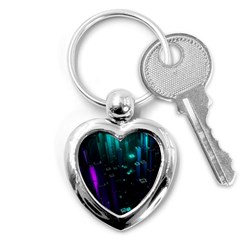 Abstract Building City 3d Key Chain (heart)