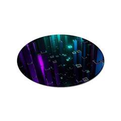 Abstract Building City 3d Sticker (oval)