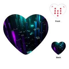 Abstract Building City 3d Playing Cards Single Design (heart)