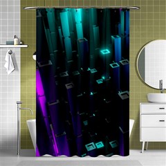 Abstract Building City 3d Shower Curtain 48  X 72  (small) 