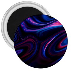 Purple Blue Swirl Abstract 3  Magnets by Jancukart