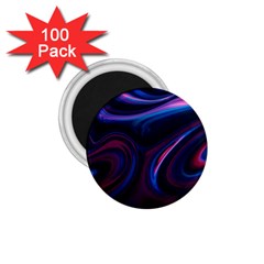 Purple Blue Swirl Abstract 1 75  Magnets (100 Pack) 