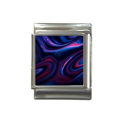 Purple Blue Swirl Abstract Italian Charm (13mm)