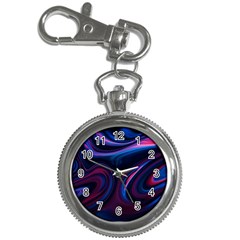 Purple Blue Swirl Abstract Key Chain Watches