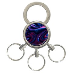 Purple Blue Swirl Abstract 3-ring Key Chain by Jancukart