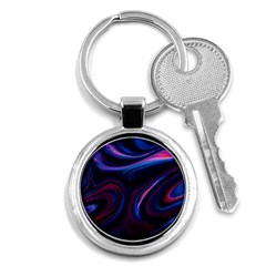 Purple Blue Swirl Abstract Key Chain (round)