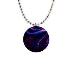 Purple Blue Swirl Abstract 1  Button Necklace by Jancukart