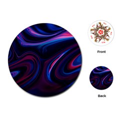 Purple Blue Swirl Abstract Playing Cards Single Design (round)