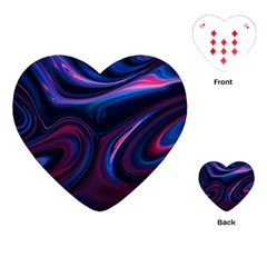 Purple Blue Swirl Abstract Playing Cards Single Design (heart)