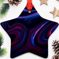 Purple Blue Swirl Abstract Star Ornament (two Sides)