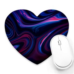 Purple Blue Swirl Abstract Heart Mousepad by Jancukart