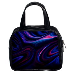 Purple Blue Swirl Abstract Classic Handbag (two Sides)