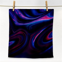 Purple Blue Swirl Abstract Face Towel by Jancukart