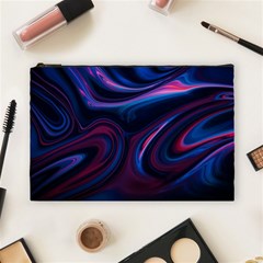 Purple Blue Swirl Abstract Cosmetic Bag (large)