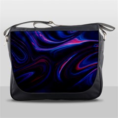 Purple Blue Swirl Abstract Messenger Bag