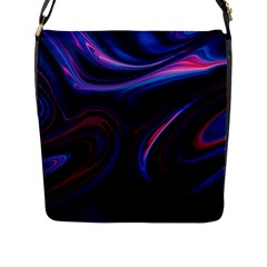 Purple Blue Swirl Abstract Flap Closure Messenger Bag (l)