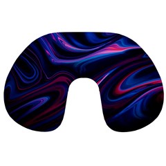 Purple Blue Swirl Abstract Travel Neck Pillow