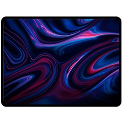 Purple Blue Swirl Abstract Two Sides Fleece Blanket (large)