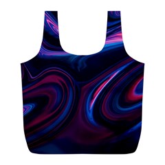 Purple Blue Swirl Abstract Full Print Recycle Bag (l)