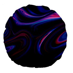 Purple Blue Swirl Abstract Large 18  Premium Flano Round Cushions by Jancukart