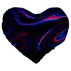 Purple Blue Swirl Abstract Large 19  Premium Flano Heart Shape Cushions by Jancukart