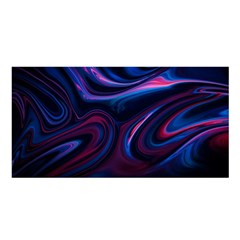 Purple Blue Swirl Abstract Satin Shawl 45  X 80  by Jancukart