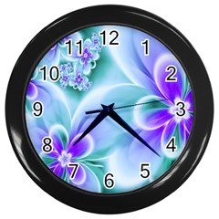 Abstract Flowers Flower Abstract Wall Clock (black)