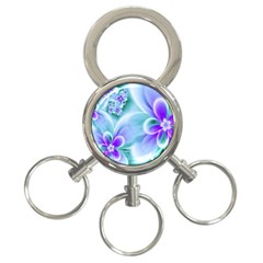 Abstract Flowers Flower Abstract 3-ring Key Chain by Jancukart