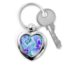 Abstract Flowers Flower Abstract Key Chain (heart)