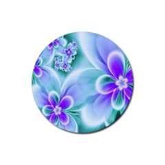 Abstract Flowers Flower Abstract Rubber Round Coaster (4 Pack) by Jancukart