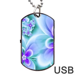 Abstract Flowers Flower Abstract Dog Tag Usb Flash (one Side)