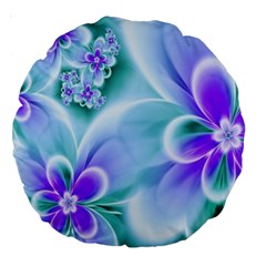 Abstract Flowers Flower Abstract Large 18  Premium Round Cushions