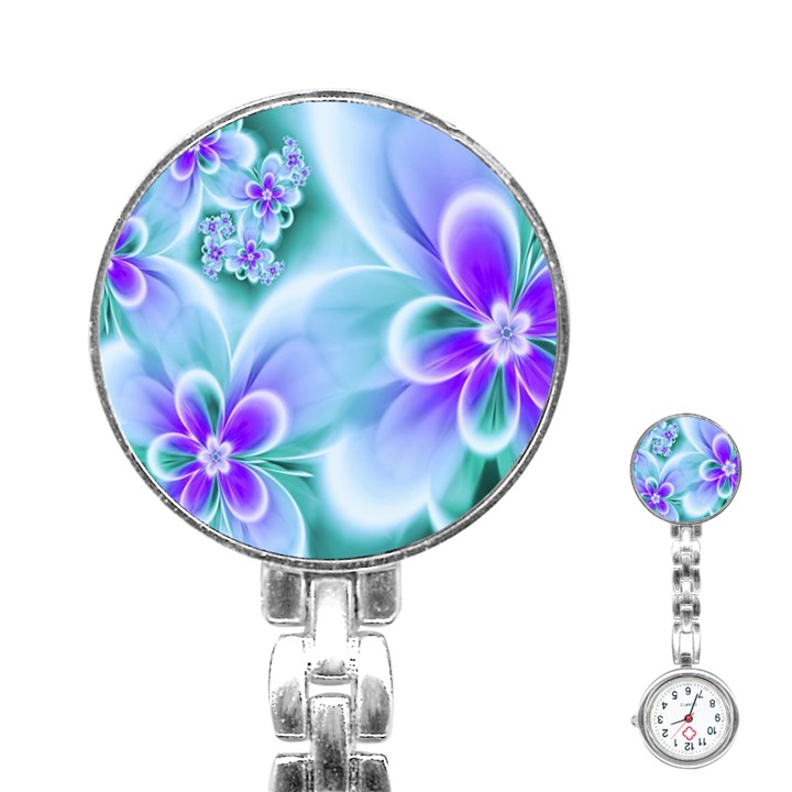 Abstract Flowers Flower Abstract Stainless Steel Nurses Watch