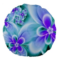 Abstract Flowers Flower Abstract Large 18  Premium Flano Round Cushions