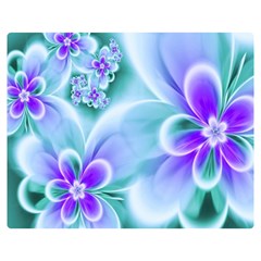 Abstract Flowers Flower Abstract Two Sides Premium Plush Fleece Blanket (medium)