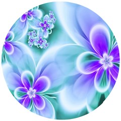 Abstract Flowers Flower Abstract Wooden Puzzle Round by Jancukart