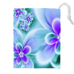 Abstract Flowers Flower Abstract Drawstring Pouch (4xl) by Jancukart