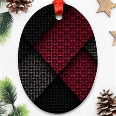 Red Black Abstract Pride Abstract Digital Art Ornament (oval)