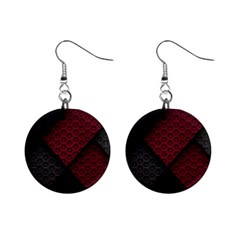 Red Black Abstract Pride Abstract Digital Art Mini Button Earrings by Jancukart