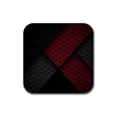 Red Black Abstract Pride Abstract Digital Art Rubber Square Coaster (4 Pack)