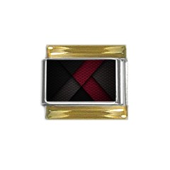 Red Black Abstract Pride Abstract Digital Art Gold Trim Italian Charm (9mm)